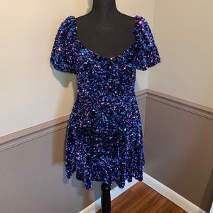 Zara Multicolored Sequin Mini Dress